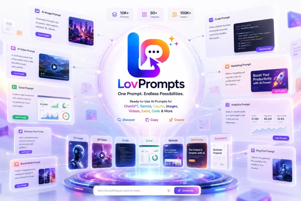 LovPrompts - The Ultimate AI Prompt Library for ChatGPT, Gemini & Claude